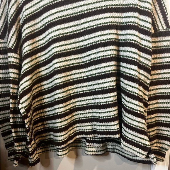 Lush super soft oversized sweater Size Large vintage look Brown white and green - Picture 5 of 6
